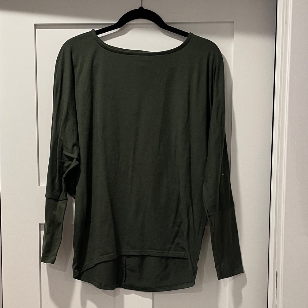 LuLaRoe Dark Green Long Sleeve Linda Top - Size M